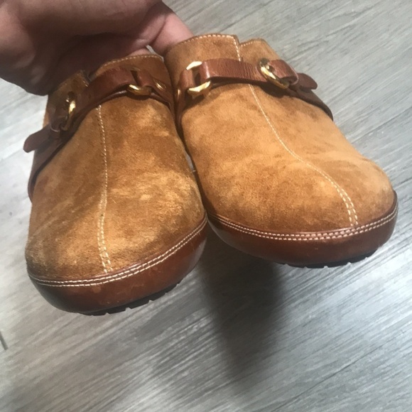 Cole Haan Warm Brown Suede & Leather Slip-On Clogs size 10 - Picture 10 of 11